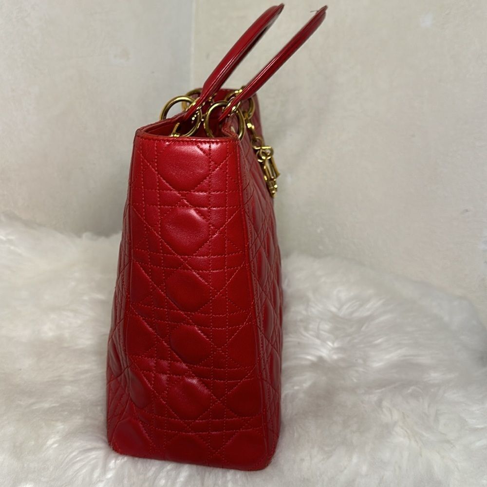 💯Authentic CHRISTIAN DIOR
Lambskin Cannage Large Lady Dior🍀 - Picture 7 of 17